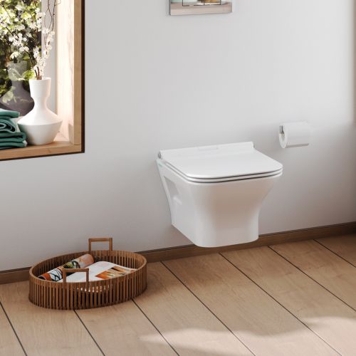 ΛΕΚΑΝΗ WC ΚΡΕΜΑΣΤΗ ΜΕ ΚΑΛΥΜΜΑ ΒΑΚΕΛΙΤΗ SEREL NITA Square NT1000 White 52x35,5 cm