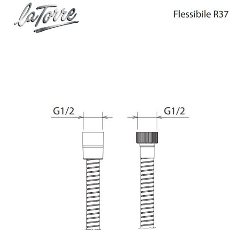ΣΠΙΡΑΛ ΝΤΟΥΣ 1,5 m La Torre Flessibile R37 Χρώμιο