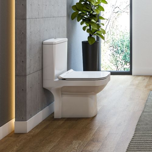 ΛΕΚΑΝΗ WC ΧΑΜΗΛΗΣ ΠΙΕΣΗΣ ΠΙΣΩ/ΚΑΤΩΣΤΟΜΙΑ ΚΟΜΠΛΕ ΜΕ ΚΑΛΥΜΜΑ Soft Close SEREL STAR SA1600C White 61x35,5 cm