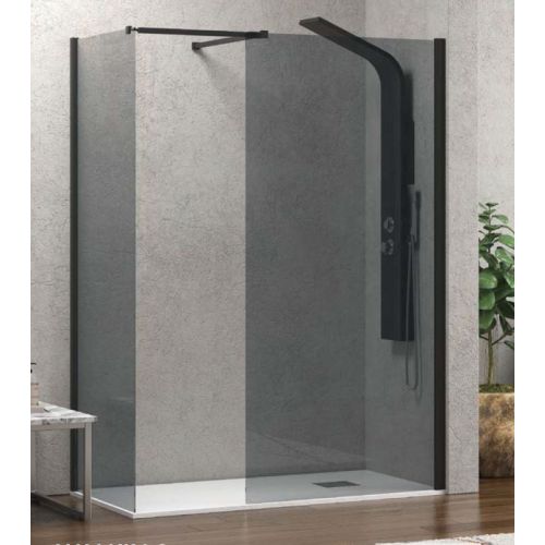 ΣΤΑΘΕΡΟ ΠΑΝΕΛ ΚΑΜΠΙΝΑ ΝΤΟΥΣ Karag WALKIN 2 NERO MATT 80 x 200 cm FUME 8mm